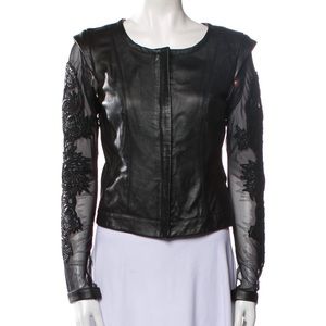 Amen. Black Leather Biker Jacket SZ S